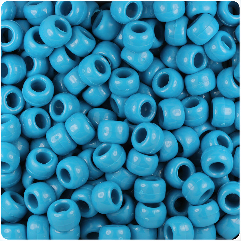 Royal Blue Opaque 9mm Barrel Pony Beads (100pcs)