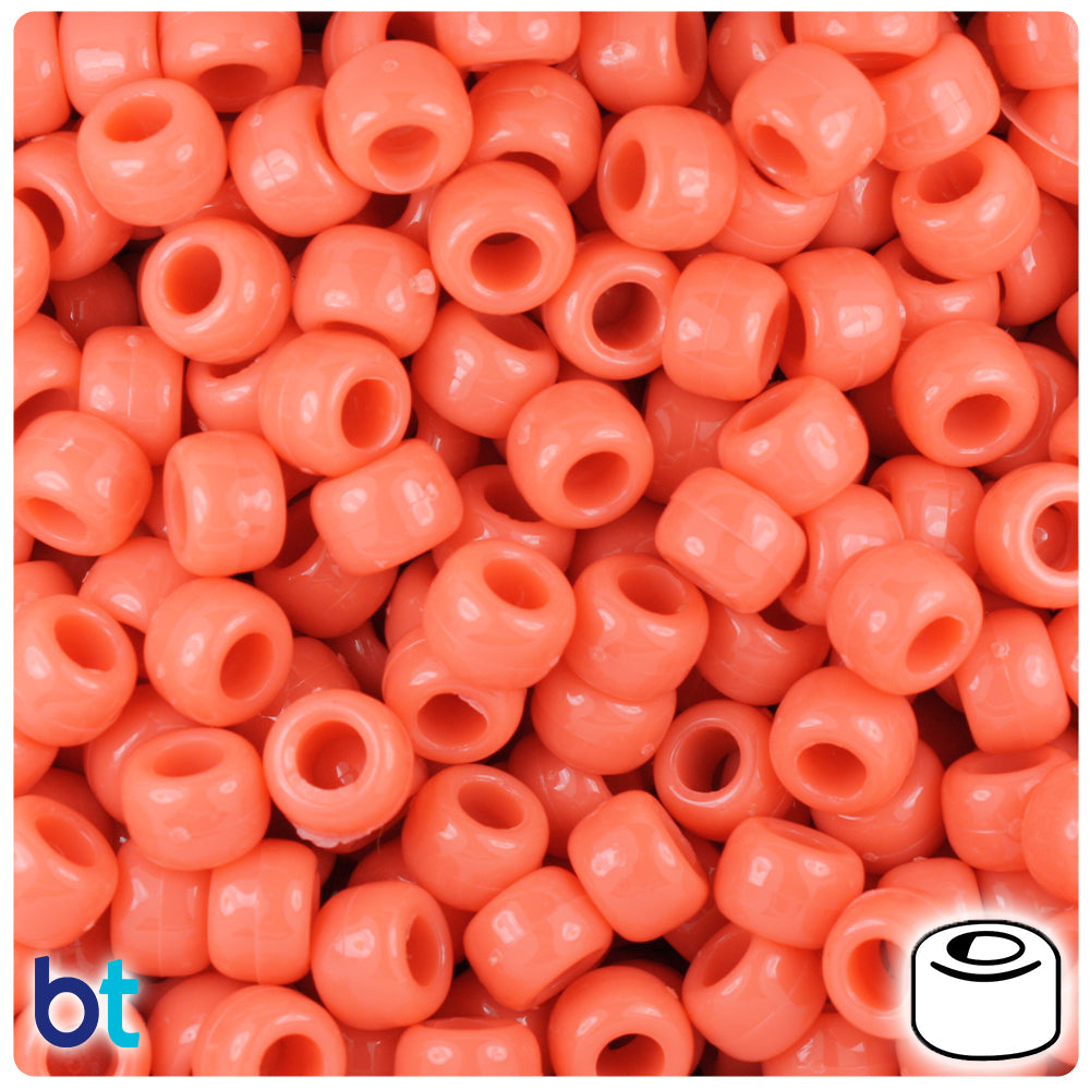 Beadtin Red Opaque 9mm Barrel Pony Beads (500pcs)
