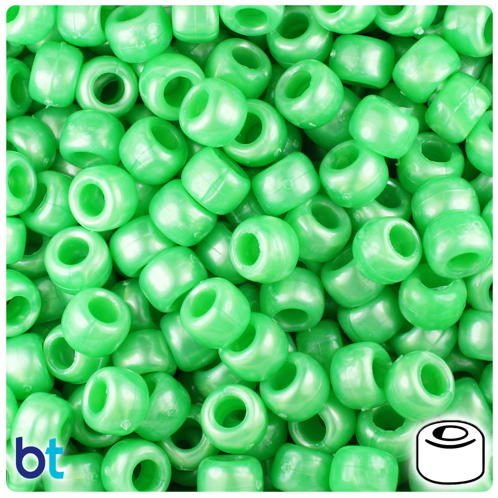 BeadTin Bright Mix Opaque 9mm Barrel Pony Beads (500pc) 