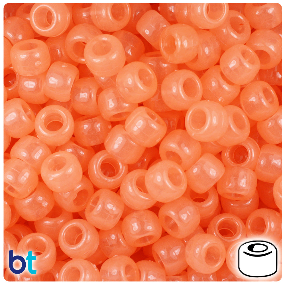 BeadTin Glow Multi 9mm Barrel Pony Beads (500pc) 