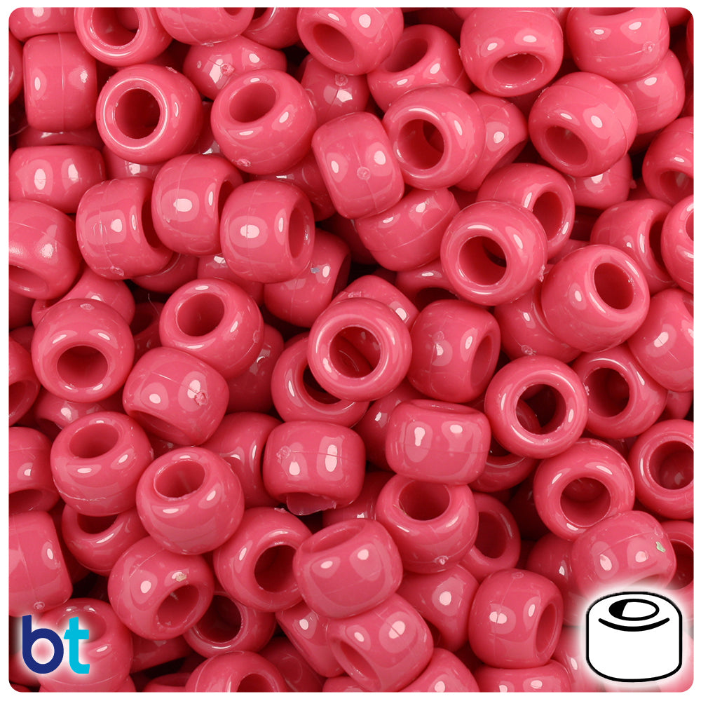 100pcs Transparent & Colorful & Glossy Large Hole Pony Beads For