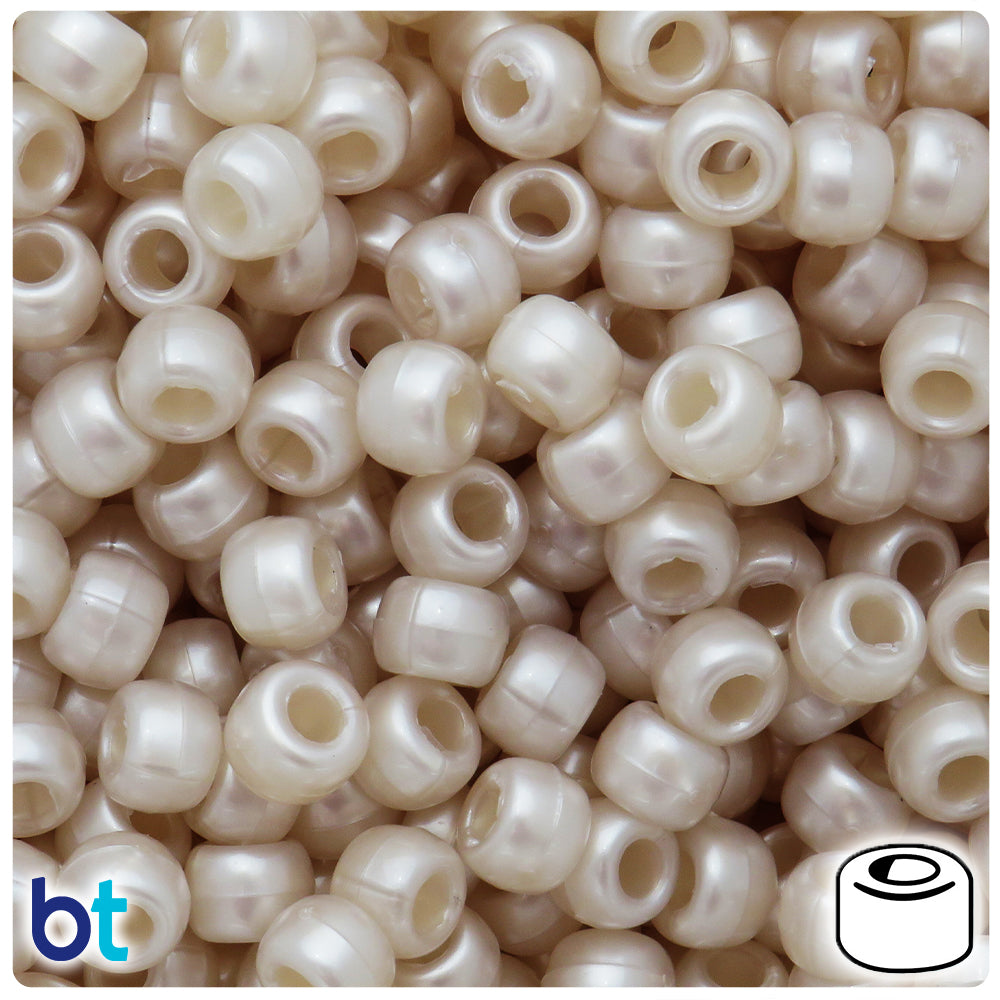 BeadTin Mixed Metallic 9x6mm Barrel Plastic Pony Beads (200pcs)