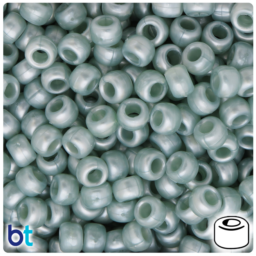 BeadTin Navy Blue Opaque 9mm Barrel Pony Beads (500pc) 