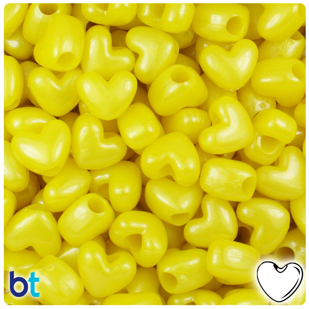 Bright Opaque Mix 12mm Heart (VH) Pony Beads (250pcs)