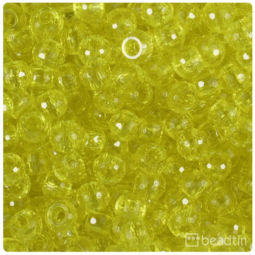 100Pcs 9x6mm Solid Color Acrylic Flat Round Beads Big Hole Spacer