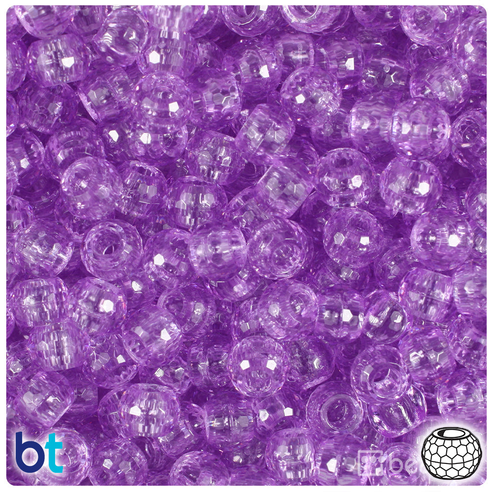 Medium Amethyst Purple Glitter Craft Pony Beads 6x9mm, 500 beads Bulk - Bead  Bee