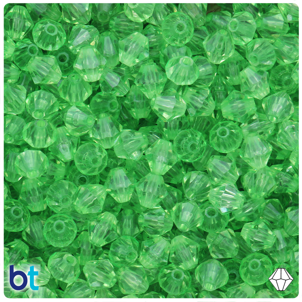 Dark Green Opaque 8mm Faceted Bicone Plastic Beads (300pcs)