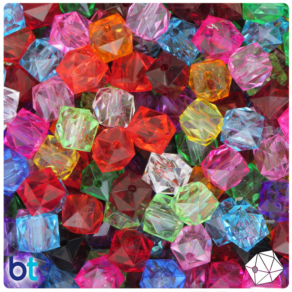 BeadTin Transparent 10mm Faceted Round Craft Beads (225pcs) – Color choice  – Tacos Y Mas