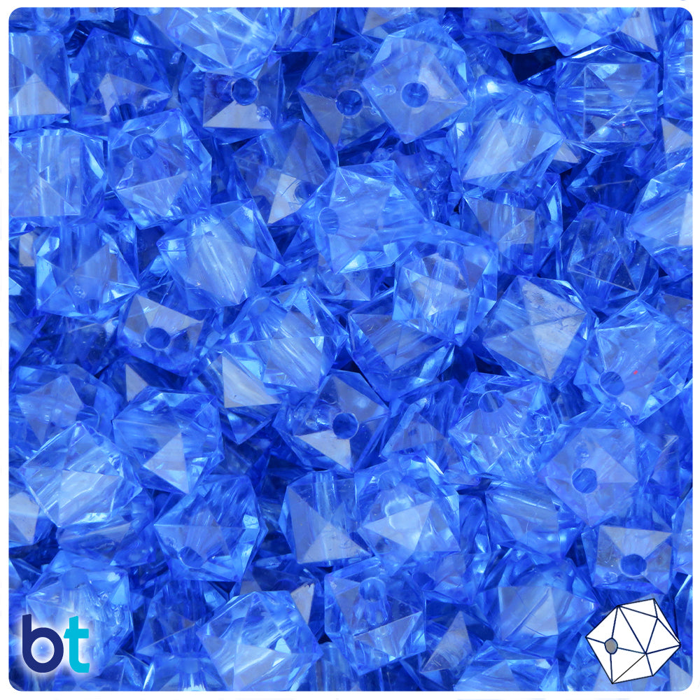 Transparent plastic cubes 10 mm