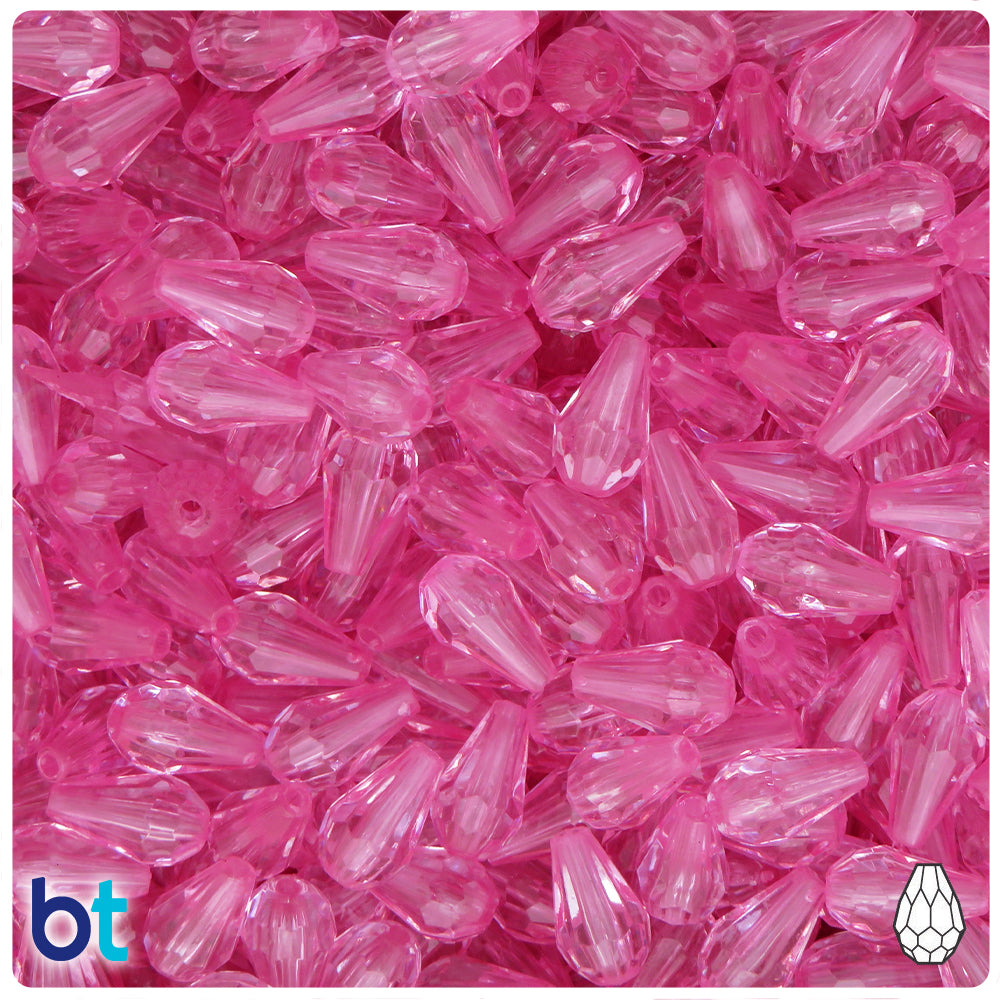 Purple Transparent 10mm Melon Plastic Beads - White Core Bead (100pcs)