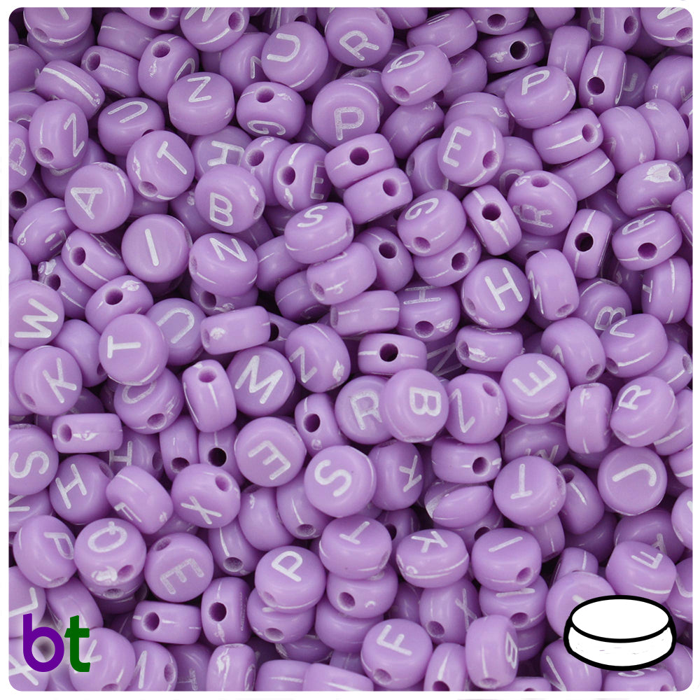 Purple Spacer Beads for Alphabet Jewelry, Letter Beads, Purple