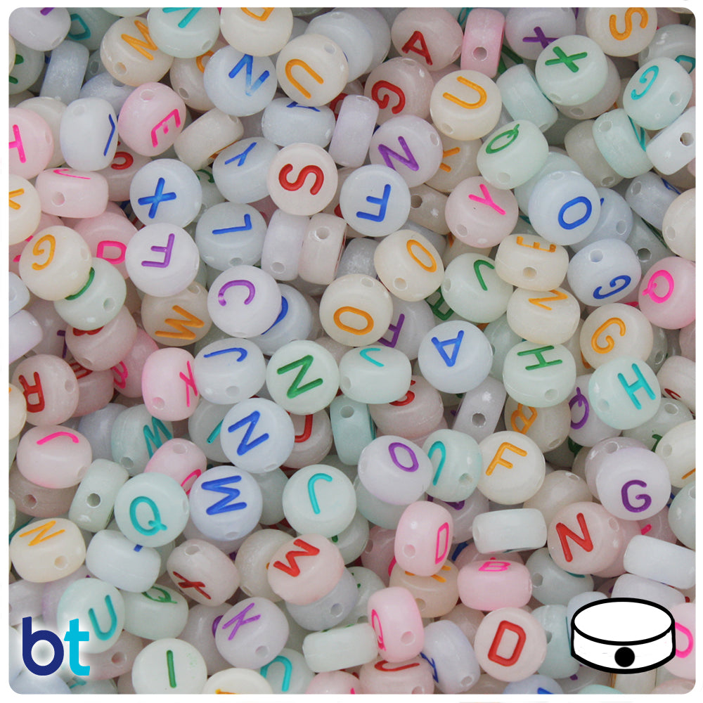Plastic White Mixed Number Beads, 7mm Cube, (Horizontal), 250 beads