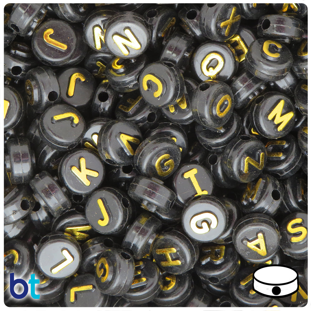 BeadTin Gold Metallic 12mm Round Plastic Craft Beads (75pcs)