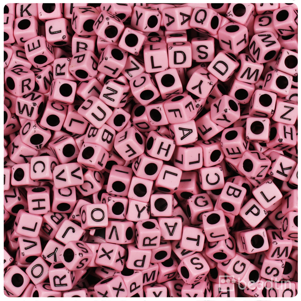 BeadTin Light Pink Opaque 10mm Round Plastic Pony Beads (125pcs)