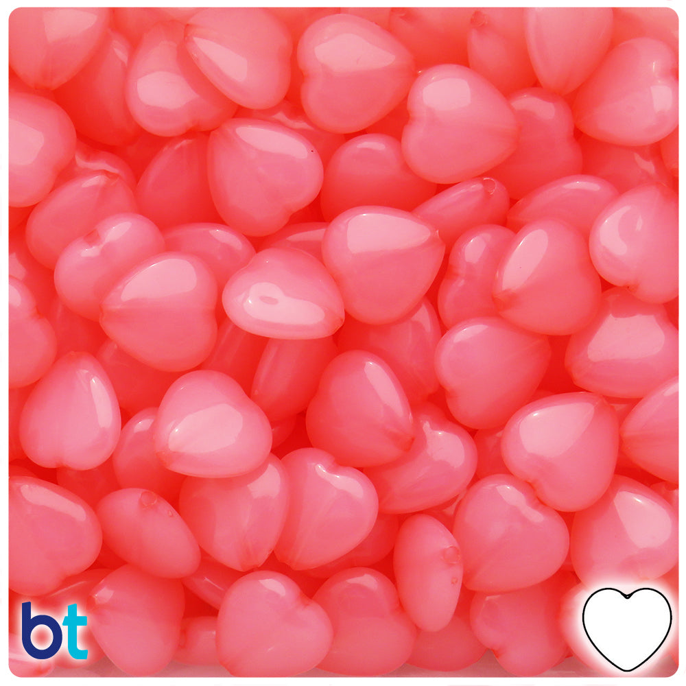 BeadTin Light Pink Opaque 10mm Round Plastic Pony Beads (125pcs