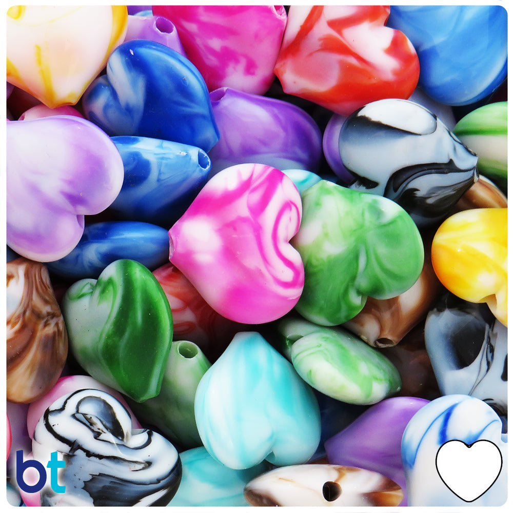 Jelly Heart Beads