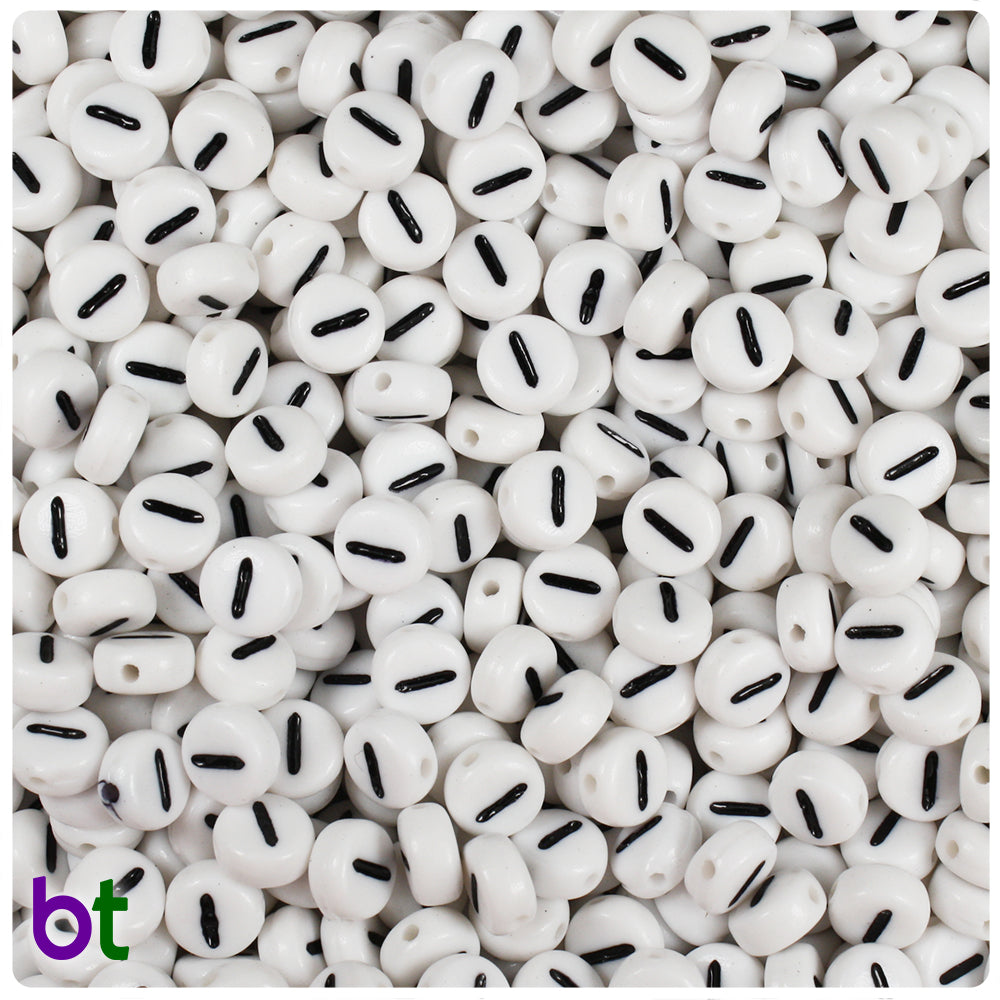 White & Black Plastic Number Beads