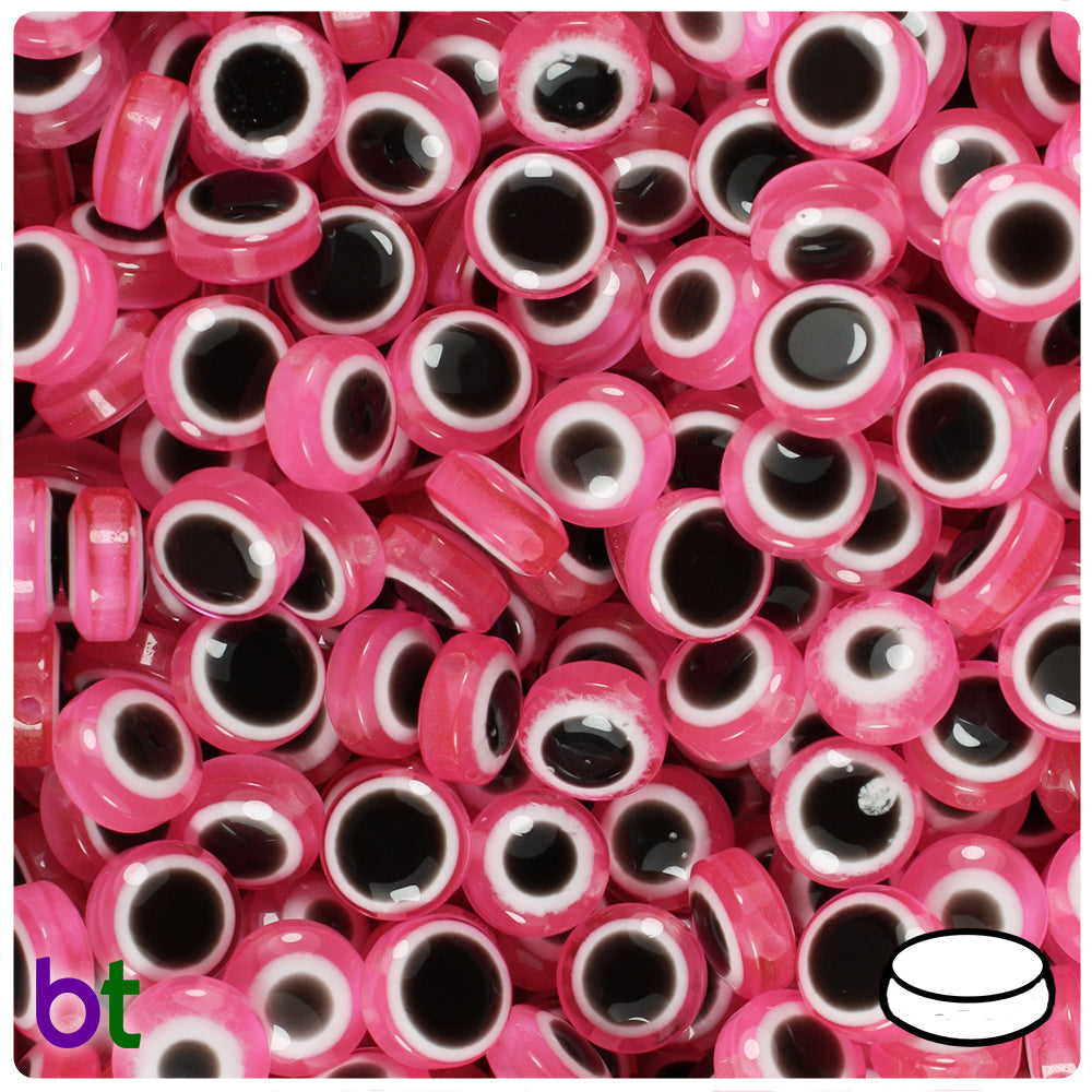 BeadTin Light Pink Opaque 10mm Round Plastic Pony Beads (125pcs)