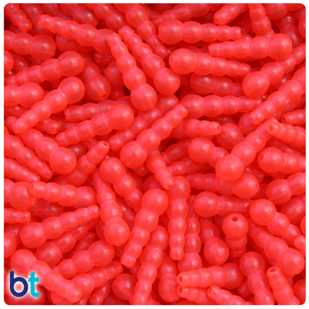 Tomato Red Opaque 9mm Barrel Pony Beads (500pcs)