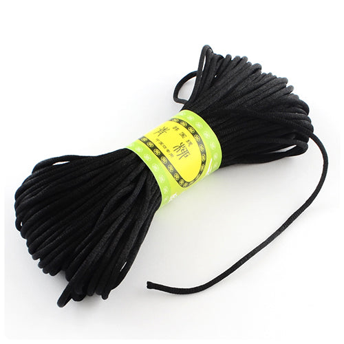 Black 2mm Round Elastic Cord (45m)