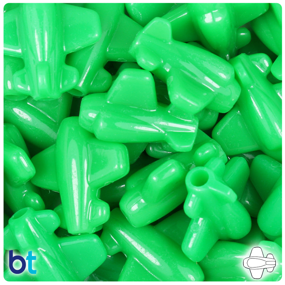 Grasshopper Neon Bright 25mm AirPlane Pony Beads (24pcs)