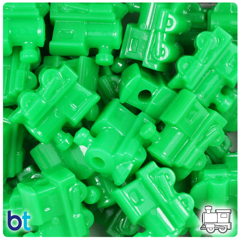 Grasshopper Neon Bright 22mm Train Pony Beads (8pcs)