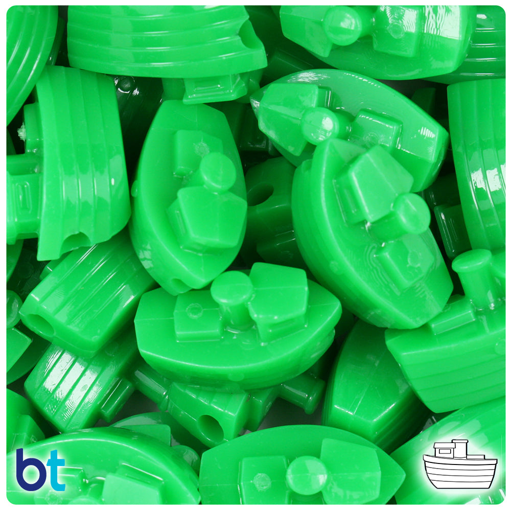 Grasshopper Neon Bright 25mm Boat Pony Beads (8pcs)