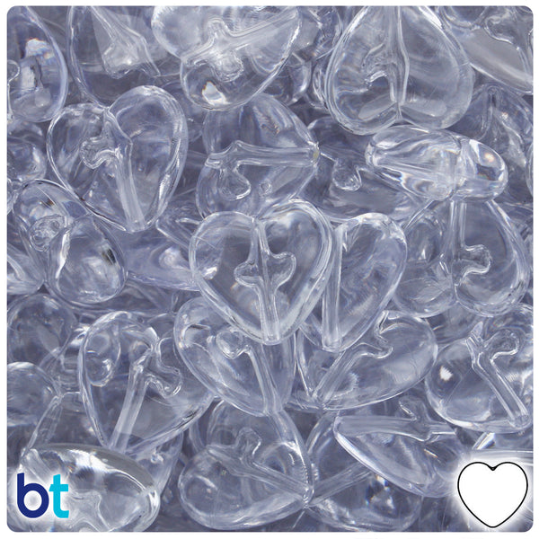 Mixed Opaque 11mm Heart Plastic Beads (140pcs)