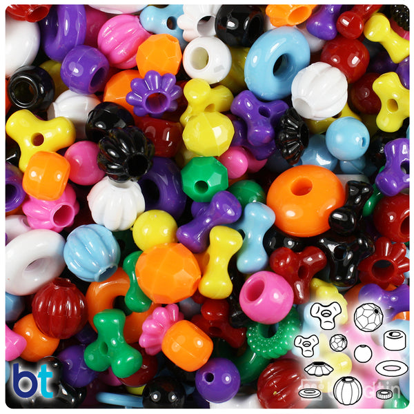 Jelly Transparent Mix Plastic Craft Beads Mix (113g)