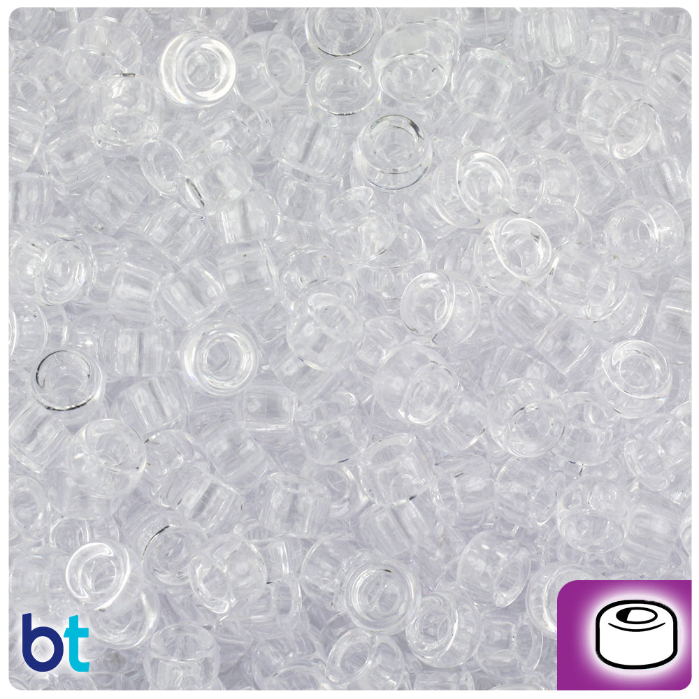 Wholesale Case 6.5mm Mini Barrel Pony Beads - Transparent