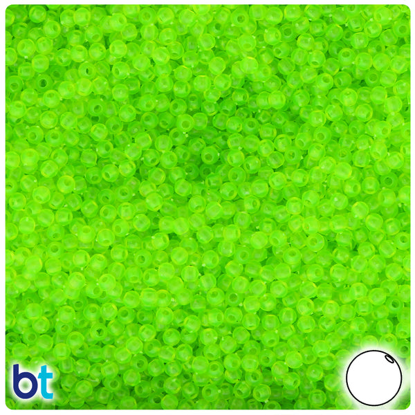 BeadTin Lime Roe Transparent 5mm Round Plastic Craft Beads (700pcs)