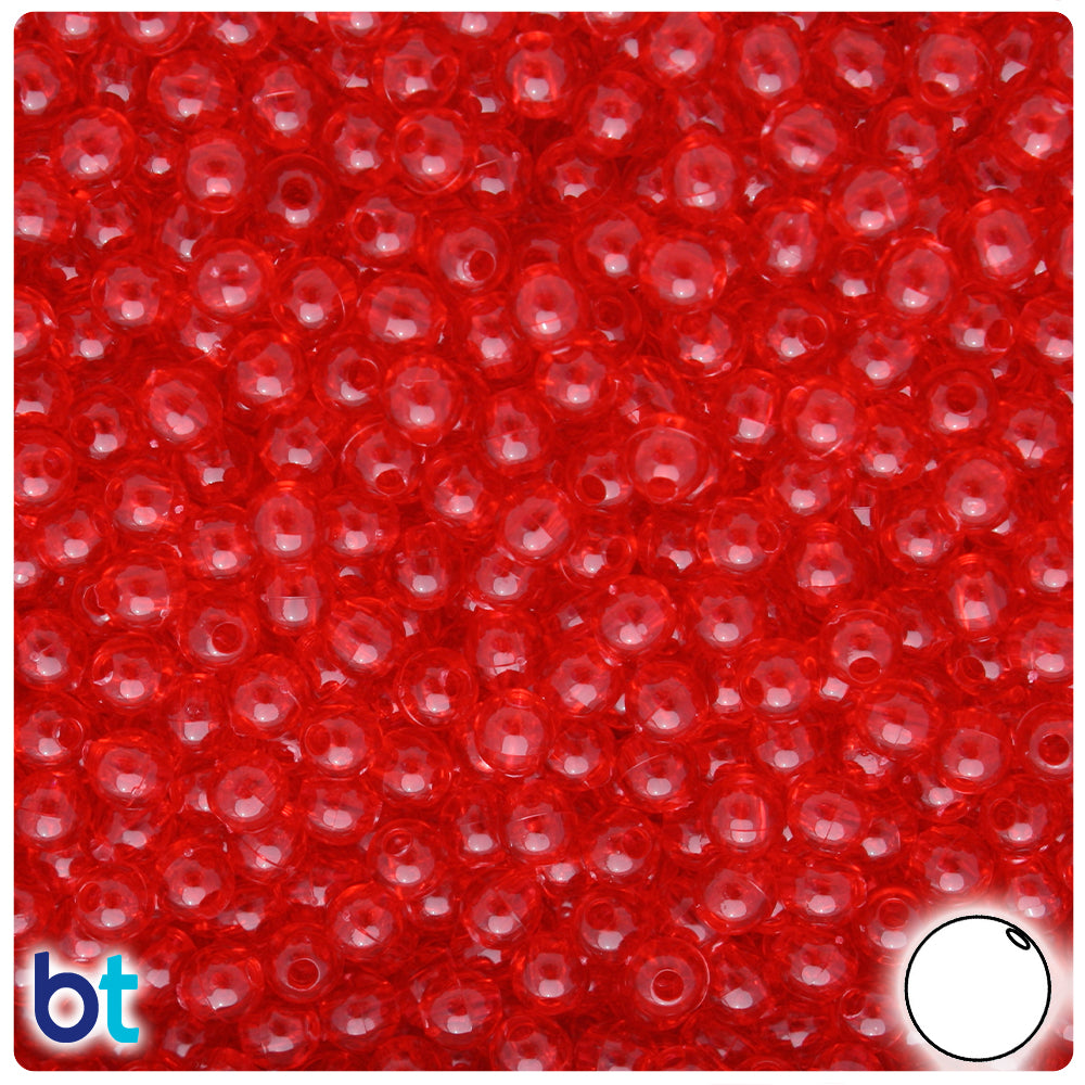 Wholesale Case 5mm Round Plastic Beads - Transparent