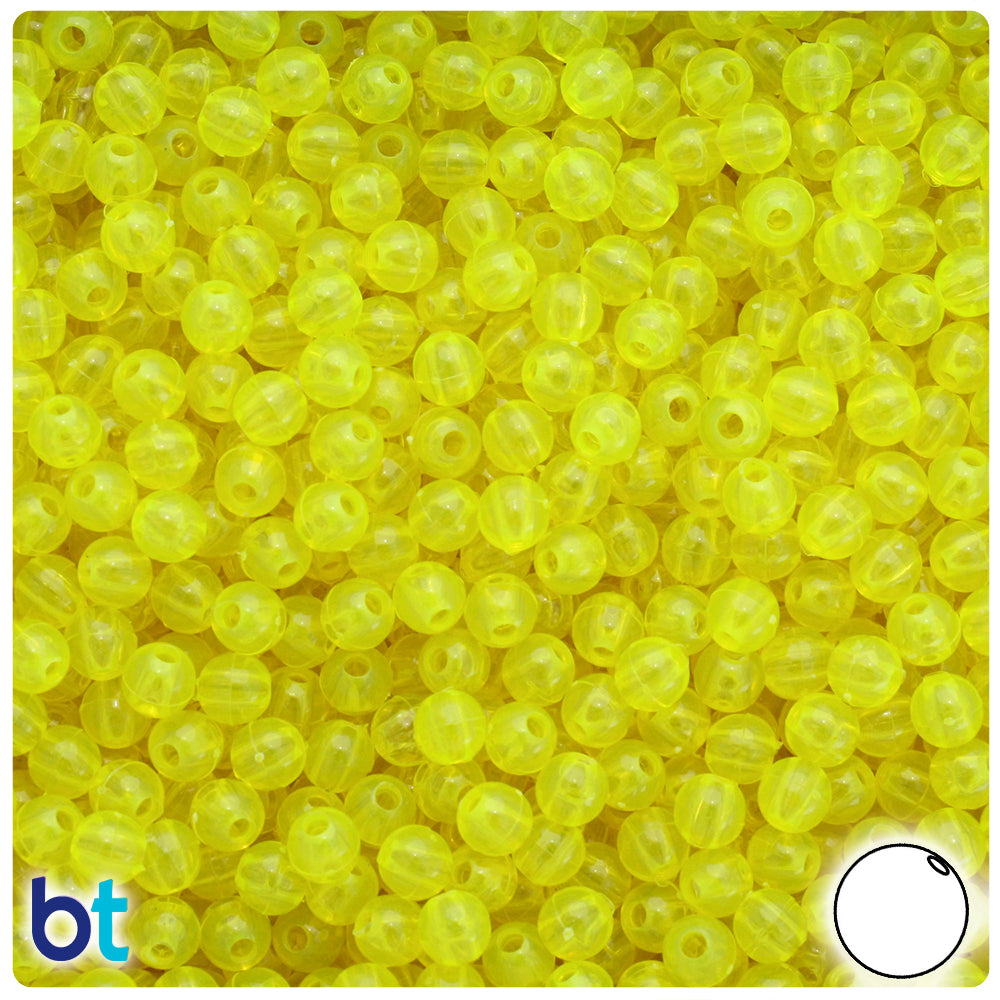 Wholesale Case 5mm Round Plastic Beads - Transparent