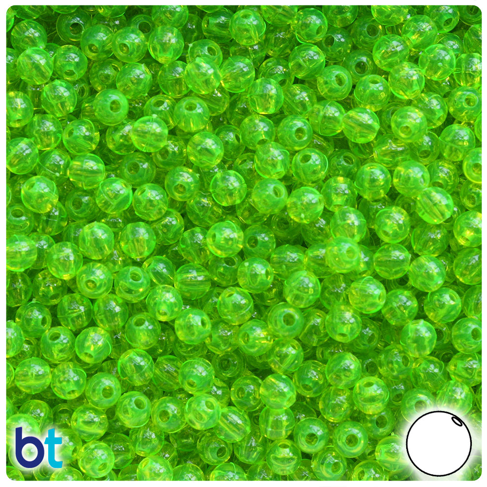 Wholesale Case 5mm Round Plastic Beads - Transparent