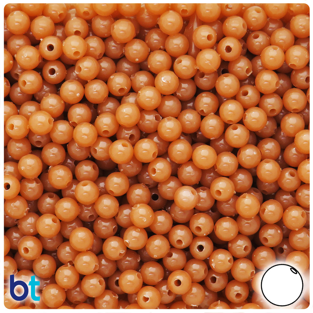 Bone Opaque 6mm Round Plastic Beads (500pcs)