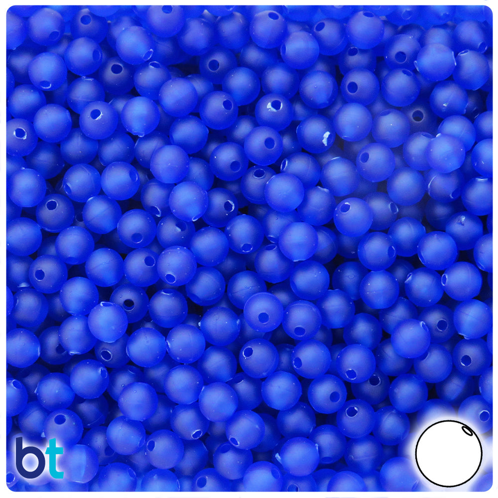 Midnight Frosted 6mm Round Plastic Beads (500pcs)