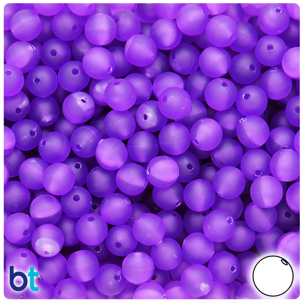 Amethyst Frosted 8mm Round Plastic Beads (300pcs)