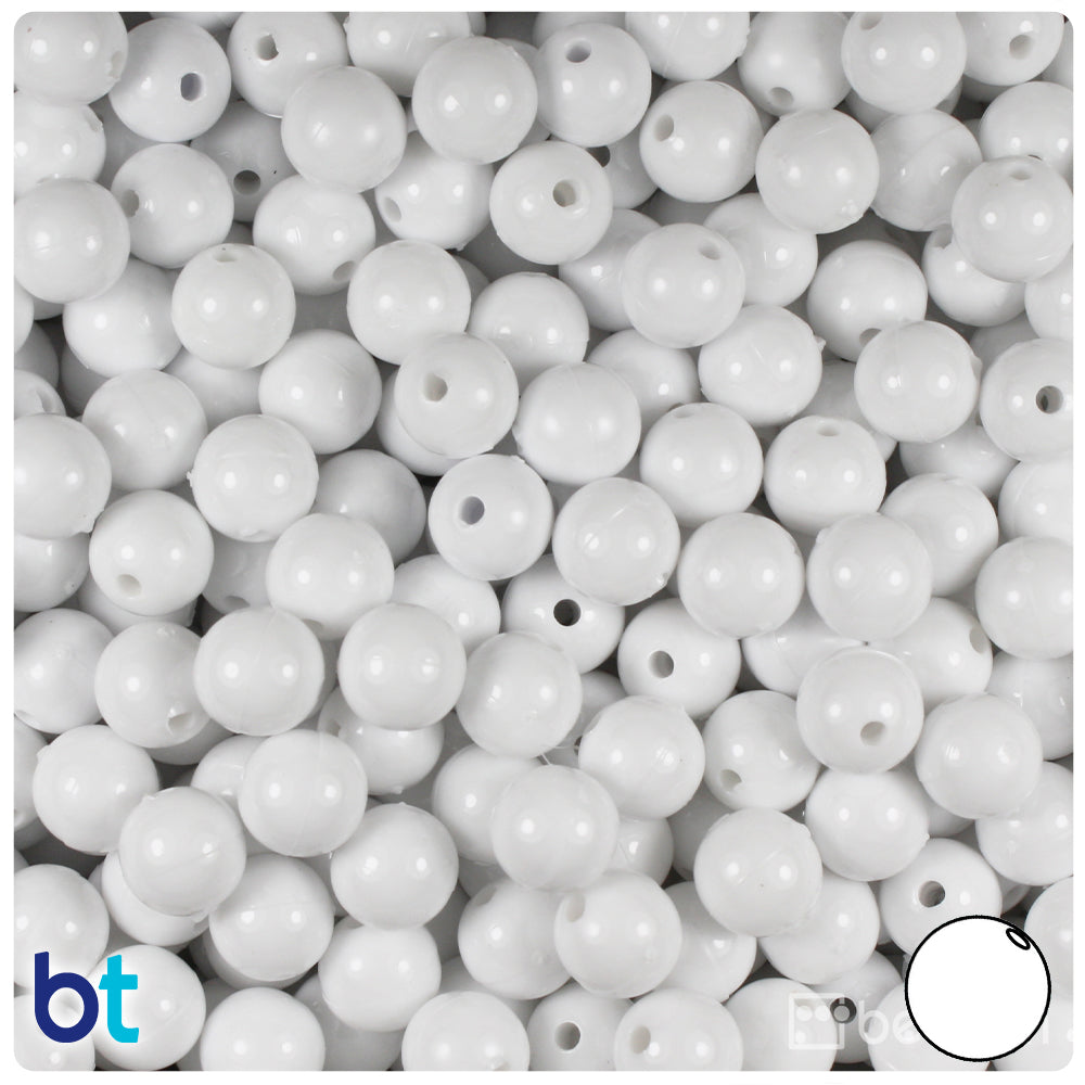 Wholesale Case 8mm Round Plastic Beads - Opaque