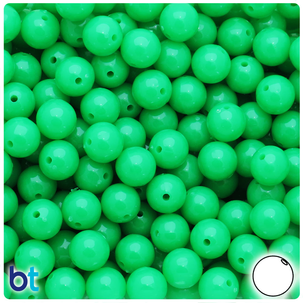 Grasshopper Neon Bright 10mm Round Plastic Beads (150pcs)