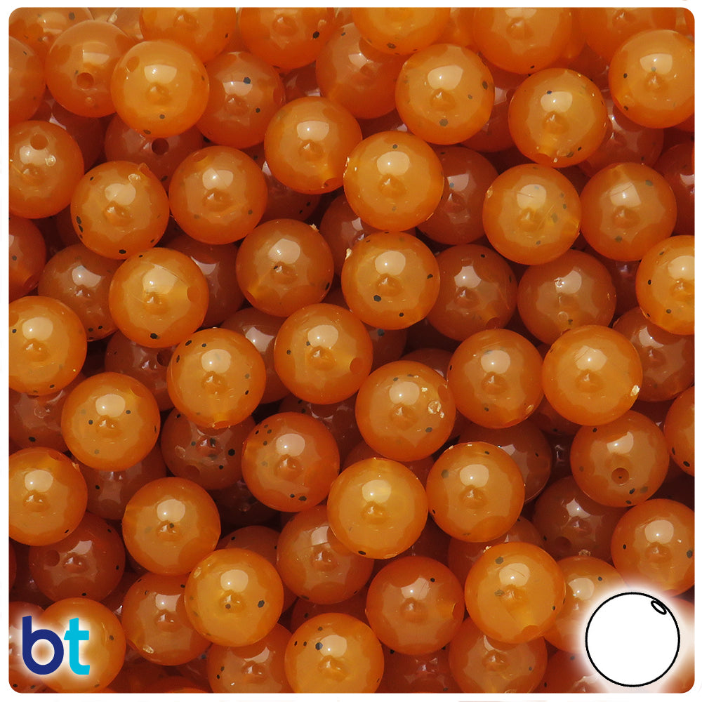 Amber Transparent 10mm Round Plastic Beads (150pcs)