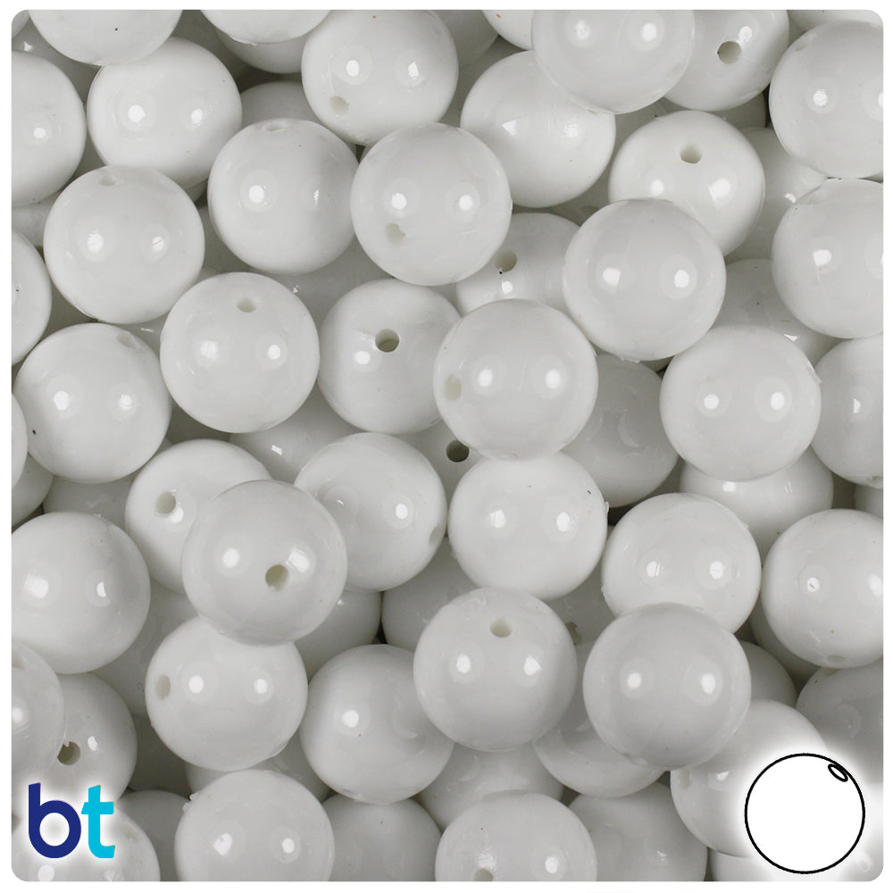 Wholesale Case 12mm Round Plastic Beads - Opaque