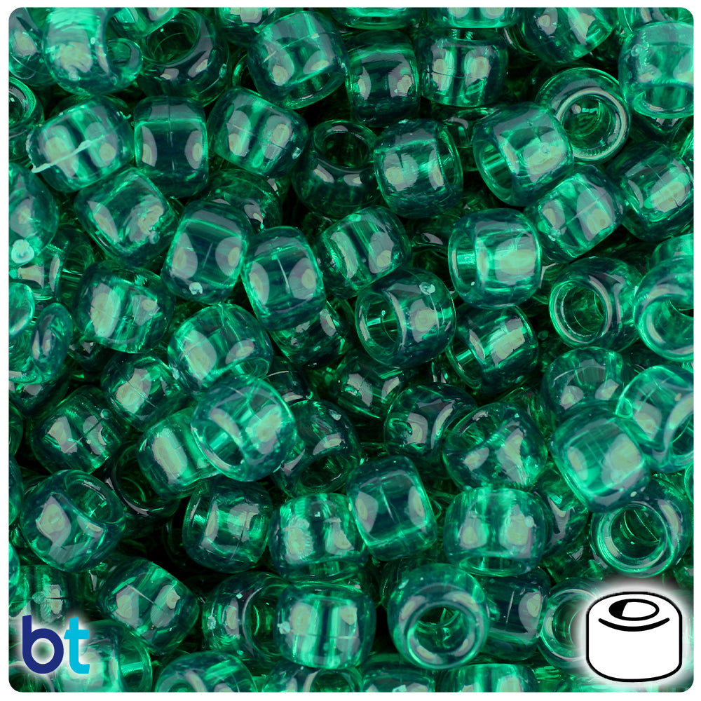 Wholesale Case 9mm Barrel Pony Beads - Transparent