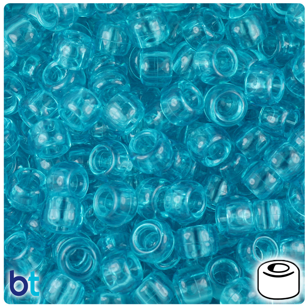 Wholesale Case 9mm Barrel Pony Beads - Transparent