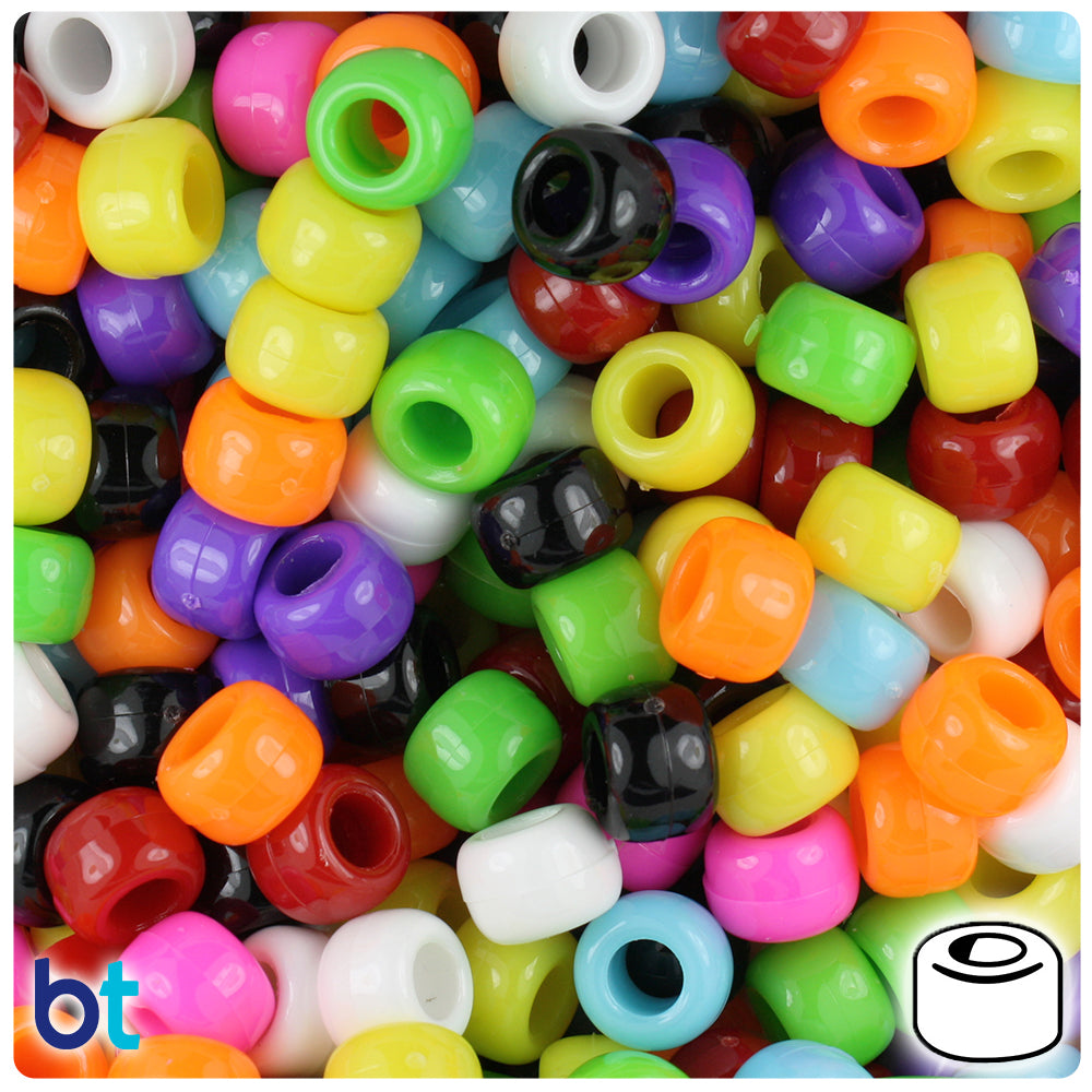 Wholesale Case 9mm Barrel Pony Beads - Opaque