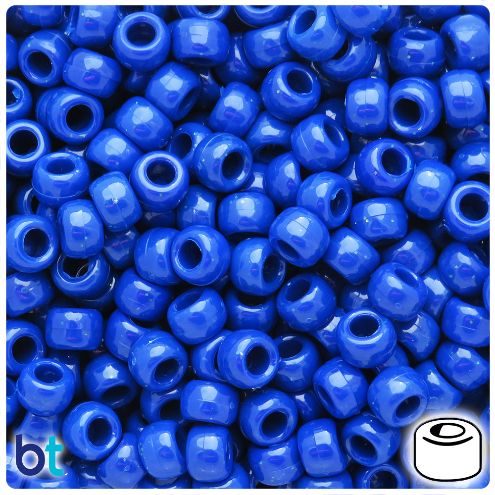 Lapis Opaque 9mm Barrel Pony Beads (500pcs)