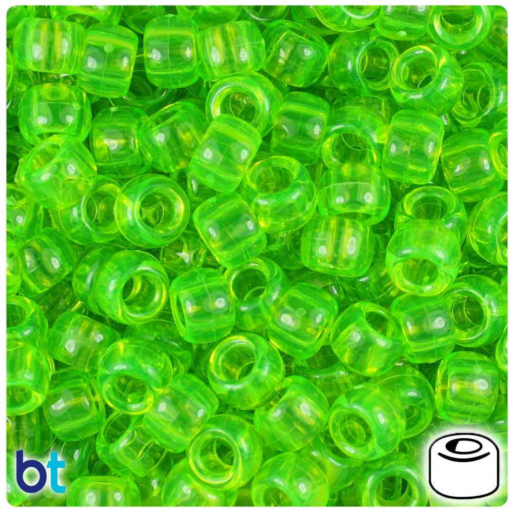 Wholesale Case 9mm Barrel Pony Beads - Transparent