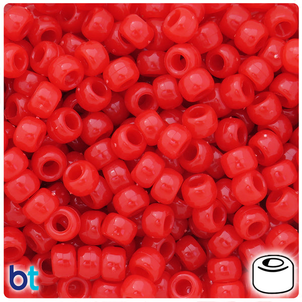 Beadtin Peach Opaque 9mm Barrel Pony Beads (500pcs)