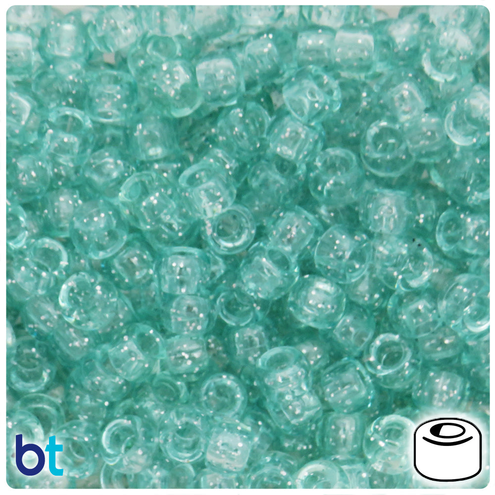 Light Peridot Sparkle 9mm Barrel Pony Beads (500pcs)