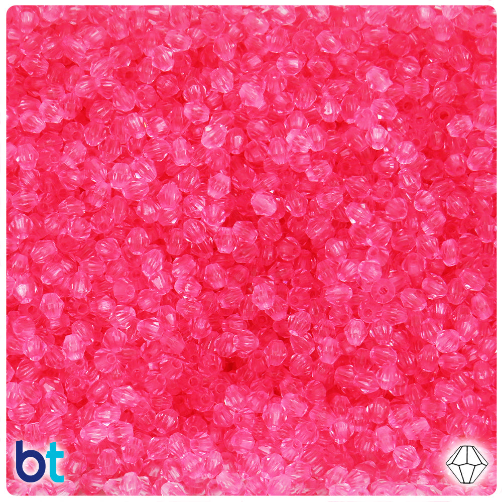 Light Pink Transparent 4mm Faceted Bicone Plastic Beads (1200pcs)