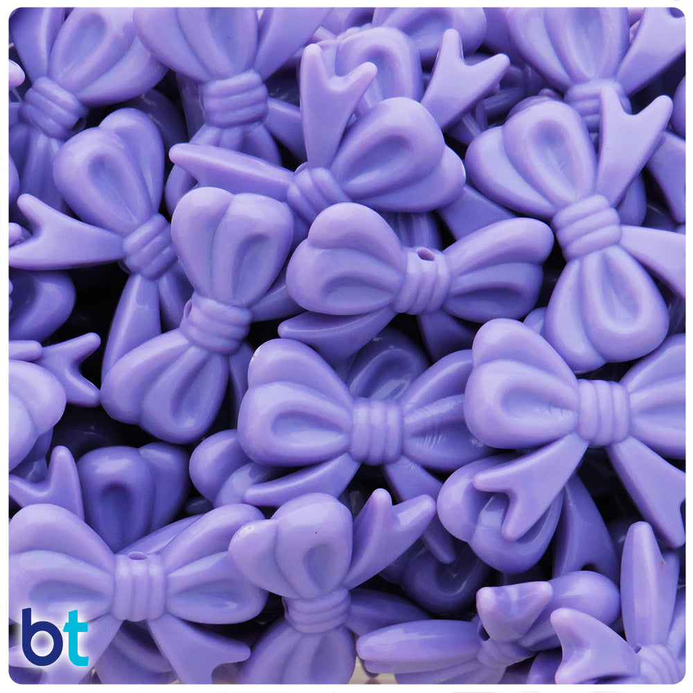 Purple Opaque 29mm Bowtie Plastic Beads (30pcs)